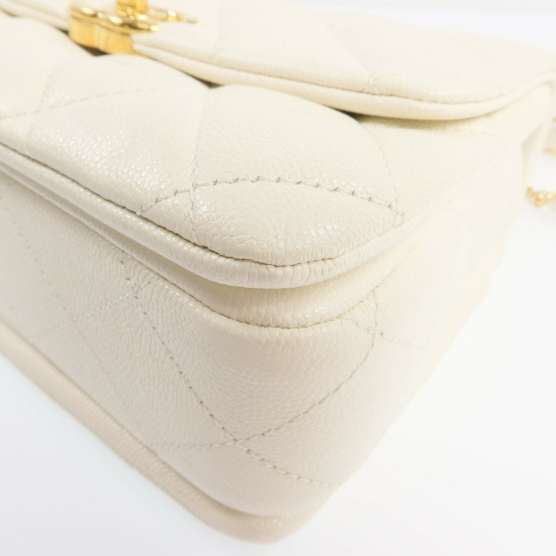 CHANEL 牛皮皮革Chain Shoulder Bag金扣鏈帶肩背袋-9