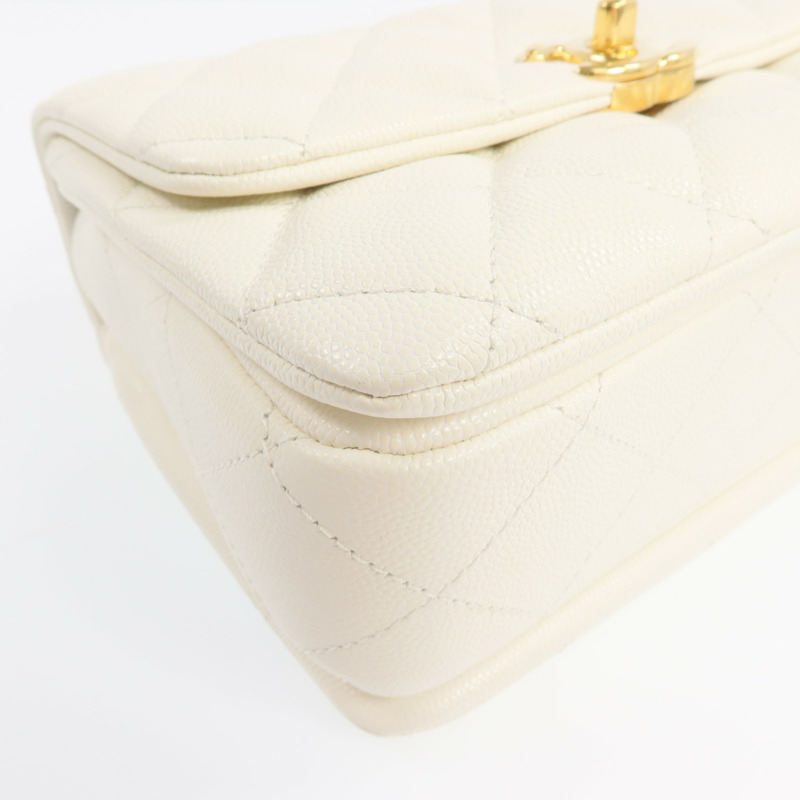 CHANEL 牛皮皮革Chain Shoulder Bag金扣鏈帶肩背袋-10