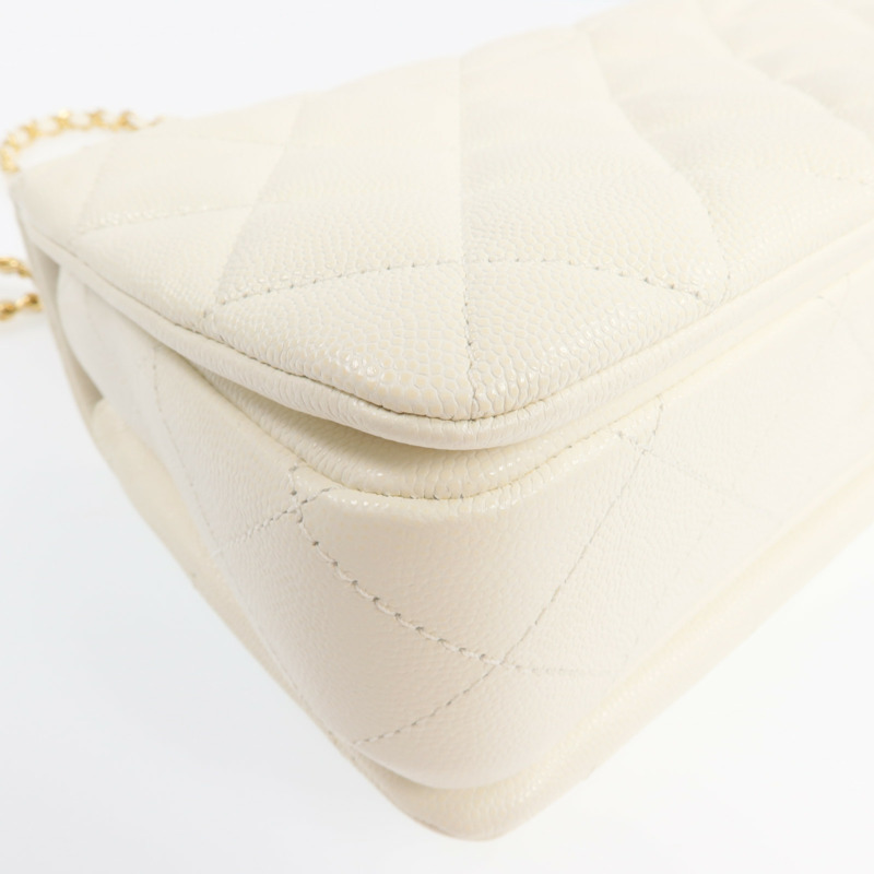 CHANEL 牛皮皮革Chain Shoulder Bag金扣鏈帶肩背袋-12