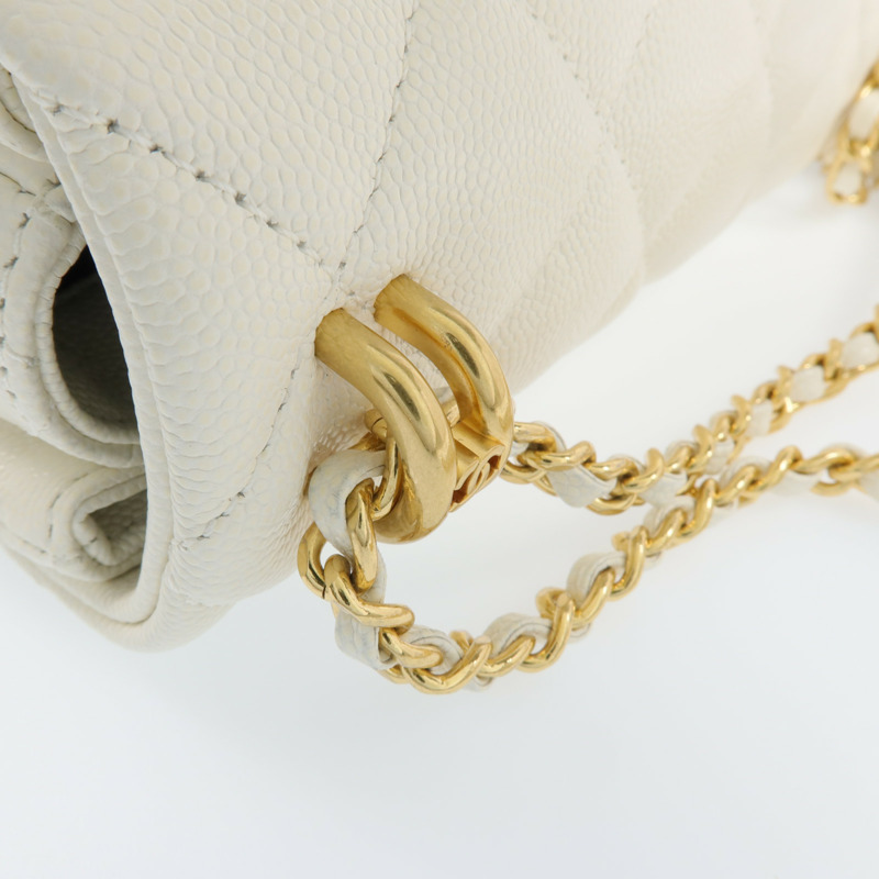 CHANEL 牛皮皮革Chain Shoulder Bag金扣鏈帶肩背袋-13