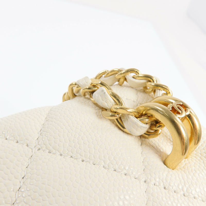 CHANEL 牛皮皮革Chain Shoulder Bag金扣鏈帶肩背袋-15