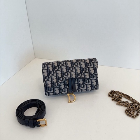 Dior迪奧 Oblique saddle老花馬鞍腰包