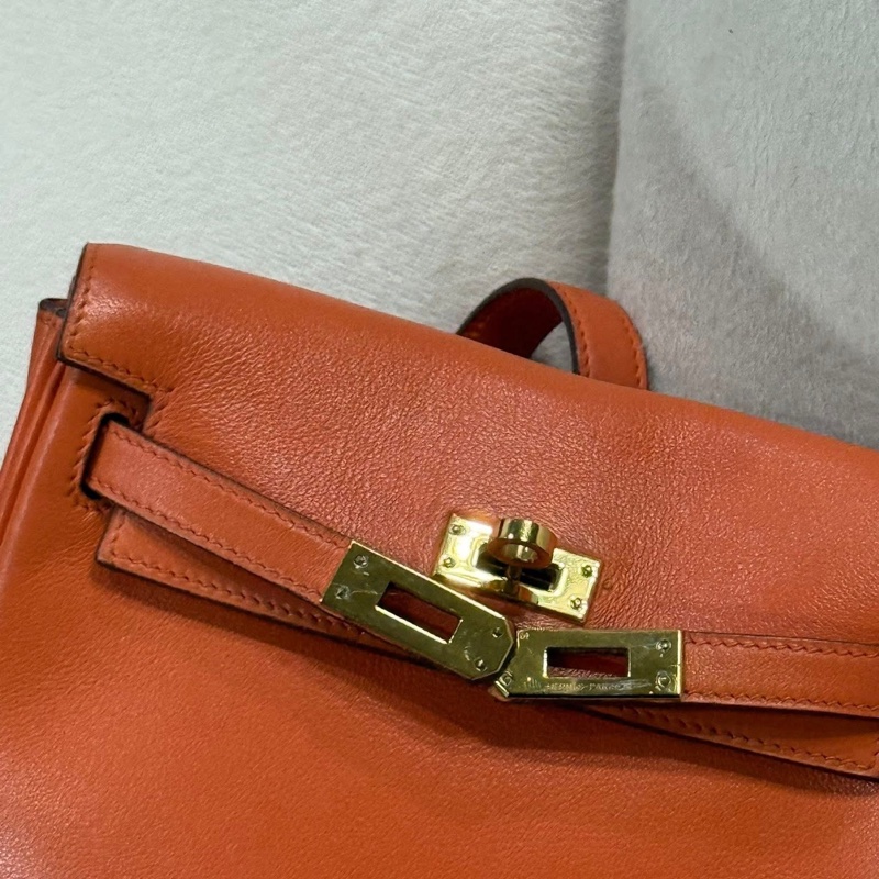 Hermes • Kelly Ado 火焰橙 Swift皮 金釦-10