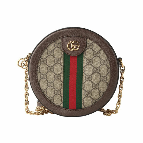 【包稅】GUCCI 550618 GG Supreme Ophidia 迷你 GG 圓形斜背包 34677-