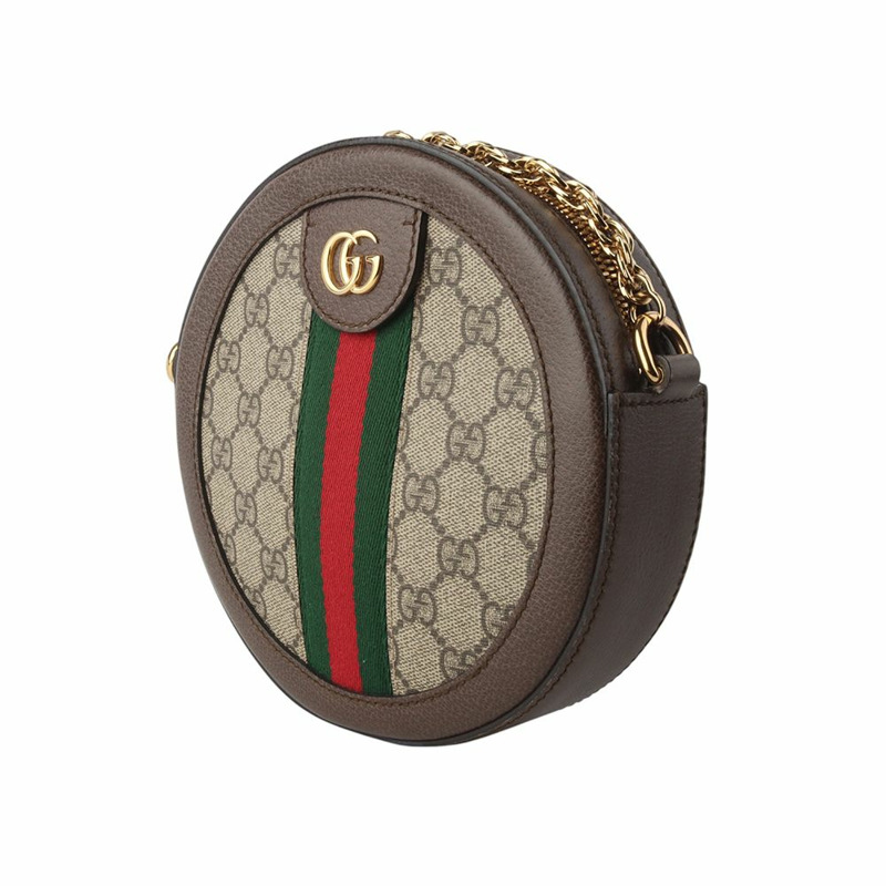 【包稅】GUCCI 550618 GG Supreme Ophidia 迷你 GG 圓形斜背包 34677--1