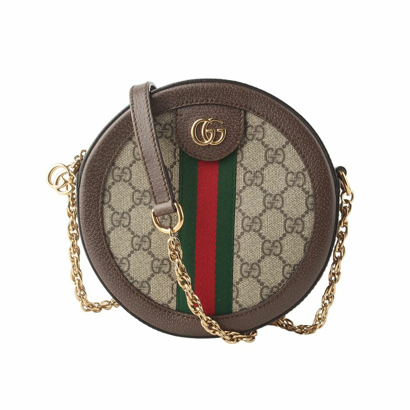 【包稅】GUCCI 550618 GG Supreme Ophidia 迷你 GG 圓形斜背包 34677--7