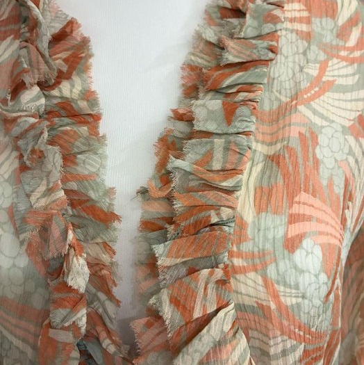 《新歡舊愛》正品非常美chloe宮廷風非常有女人味的七分袖絲質罩衫外套42-3