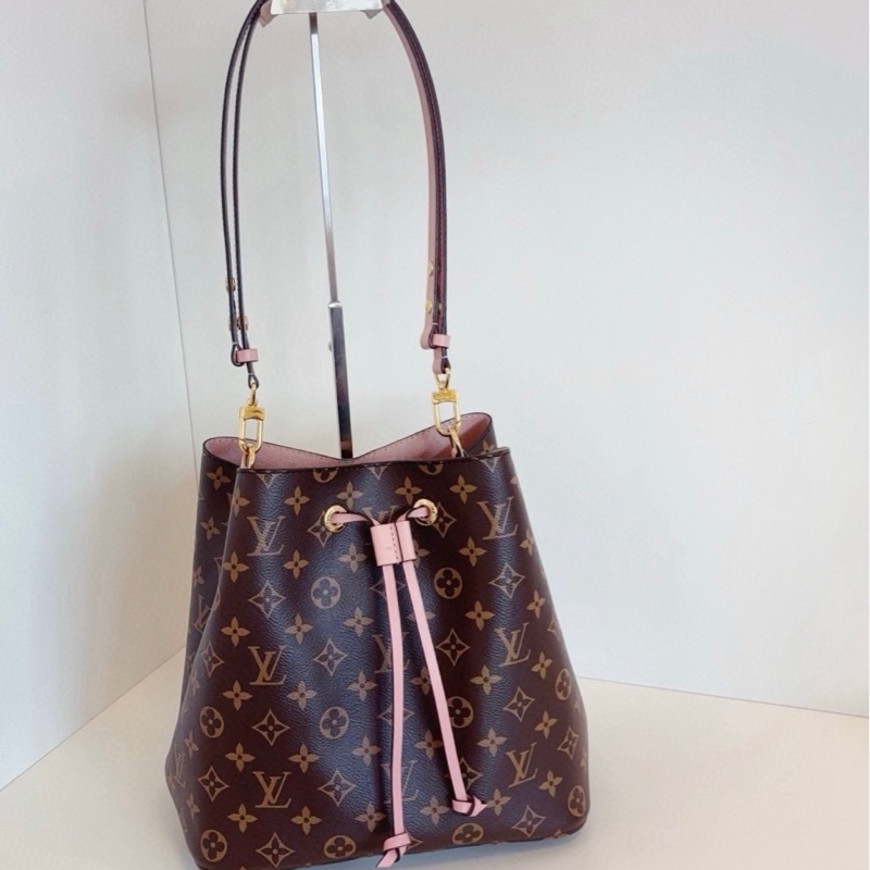 LV Neonoe MM 老花粉色水桶包 中號-0