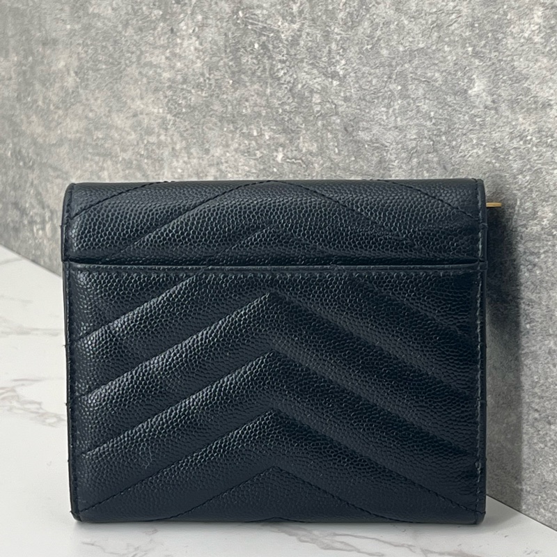 💗香緹國際精品💗 725 YSL 短夾 黑金 魚子醬-3