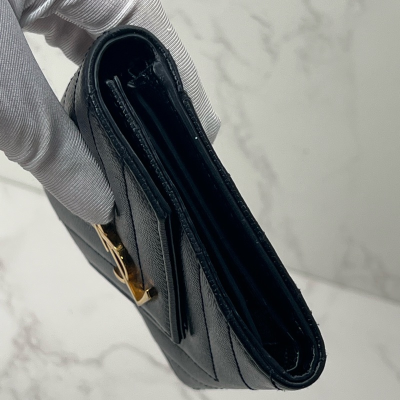 💗香緹國際精品💗 725 YSL 短夾 黑金 魚子醬-5