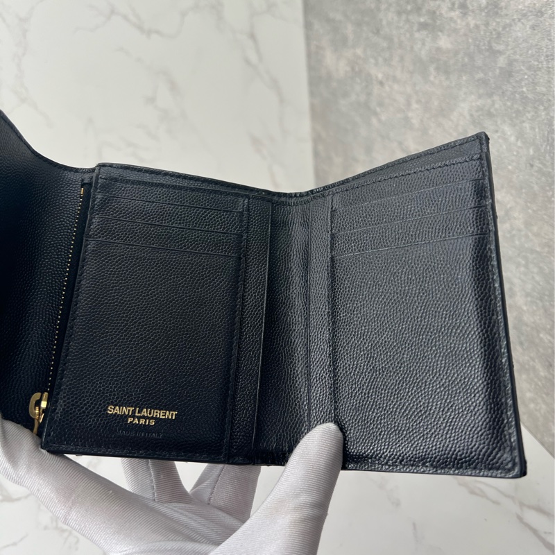 💗香緹國際精品💗 725 YSL 短夾 黑金 魚子醬-6