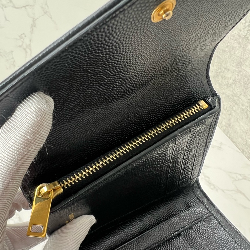 💗香緹國際精品💗 725 YSL 短夾 黑金 魚子醬-7