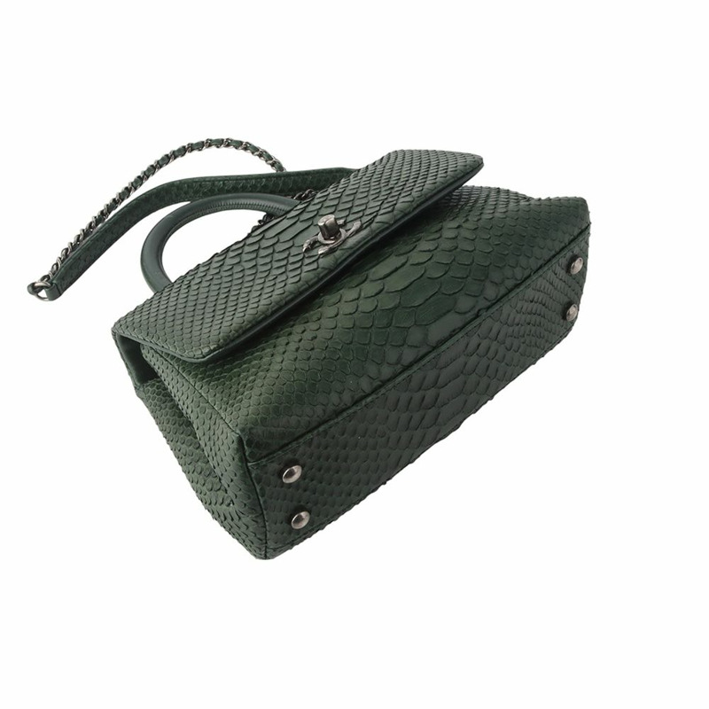【包稅】CHANEL A93051 Python Coco Handle 小號單肩包 綠色 34681--4