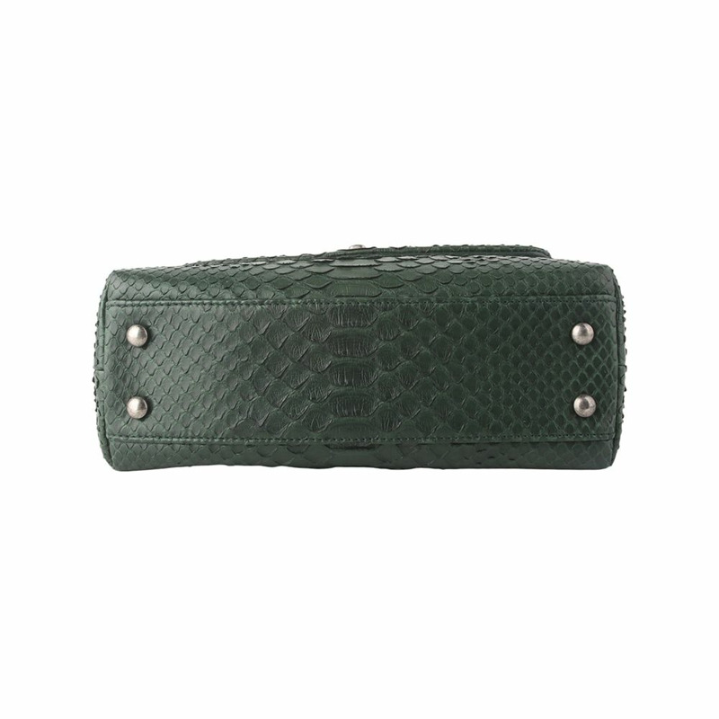 【包稅】CHANEL A93051 Python Coco Handle 小號單肩包 綠色 34681--5
