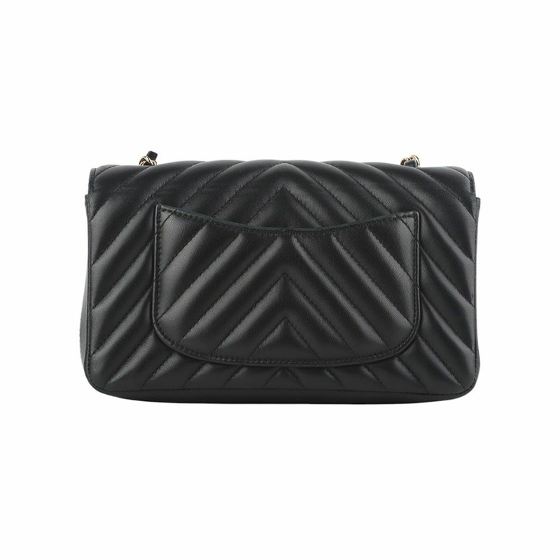 【包稅】CHANEL 經典人字紋羊皮金色五金配件新款迷你斜背包-2