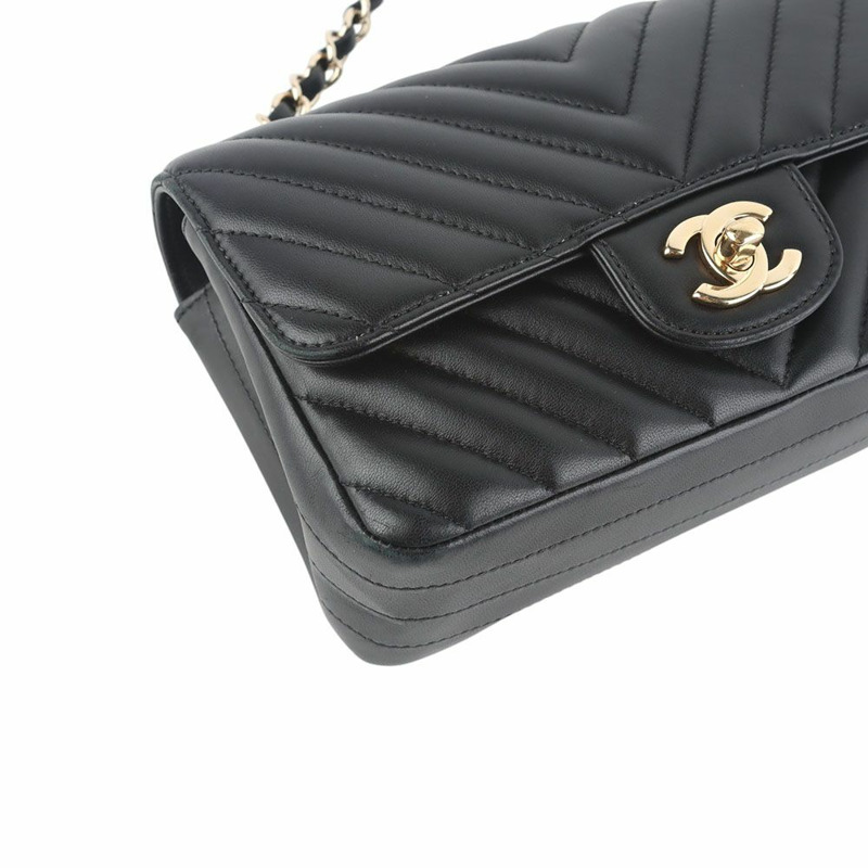 【包稅】CHANEL 經典人字紋羊皮金色五金配件新款迷你斜背包-4