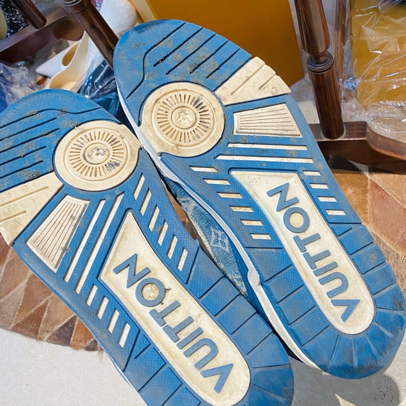 LV路易威登 Trainer藍白牛仔印花休閒板鞋 尺碼42-11