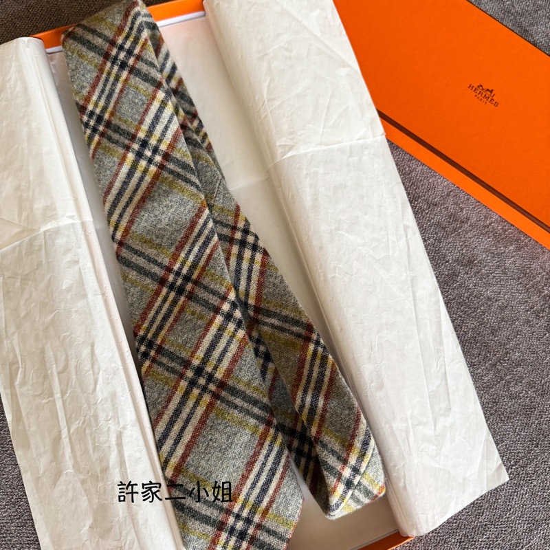 Hermes 全新閒置 羊毛領帶-6