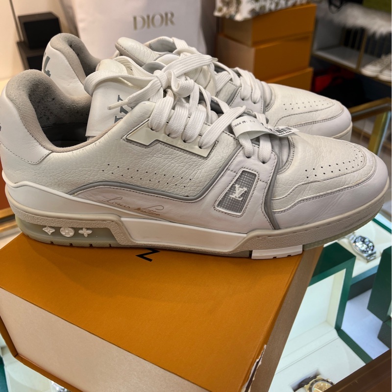 LV 路易威登 白水泥Trainer 牛皮 白水泥 尺碼10=44-15
