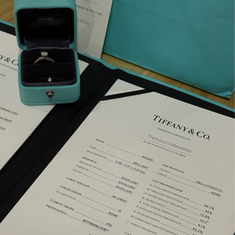 Tiffany Setting 六爪經典鑽戒💍0.46ct-33