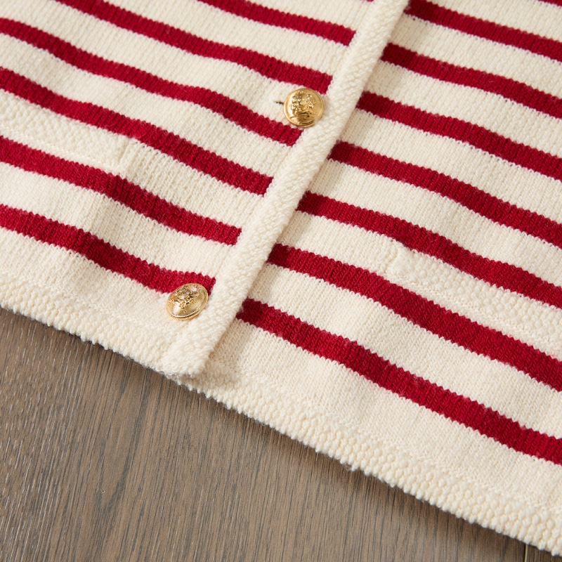 ❤️CELINE 條紋款 開衫毛衣外套 新年氣氛好搭單品-5