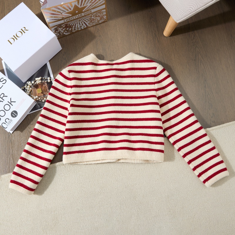 ❤️CELINE 條紋款 開衫毛衣外套 新年氣氛好搭單品-7