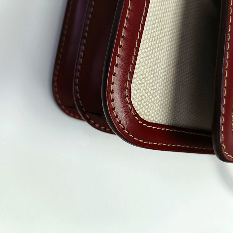 BURBERRY TB小號白色帆布單肩包金色五金可拆卸肩帶-14