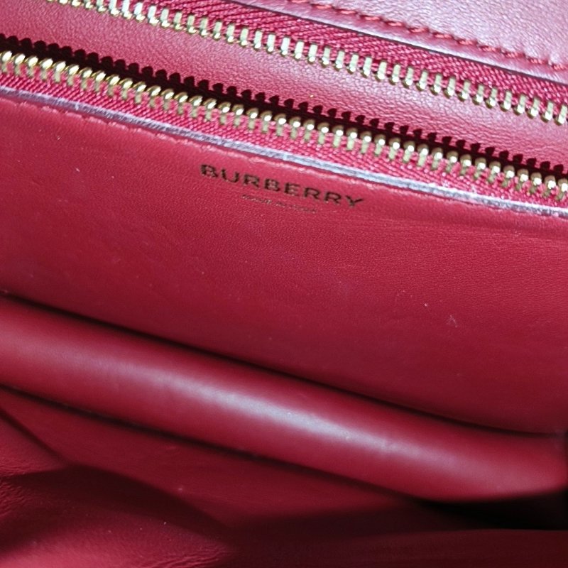 BURBERRY TB小號白色帆布單肩包金色五金可拆卸肩帶-17