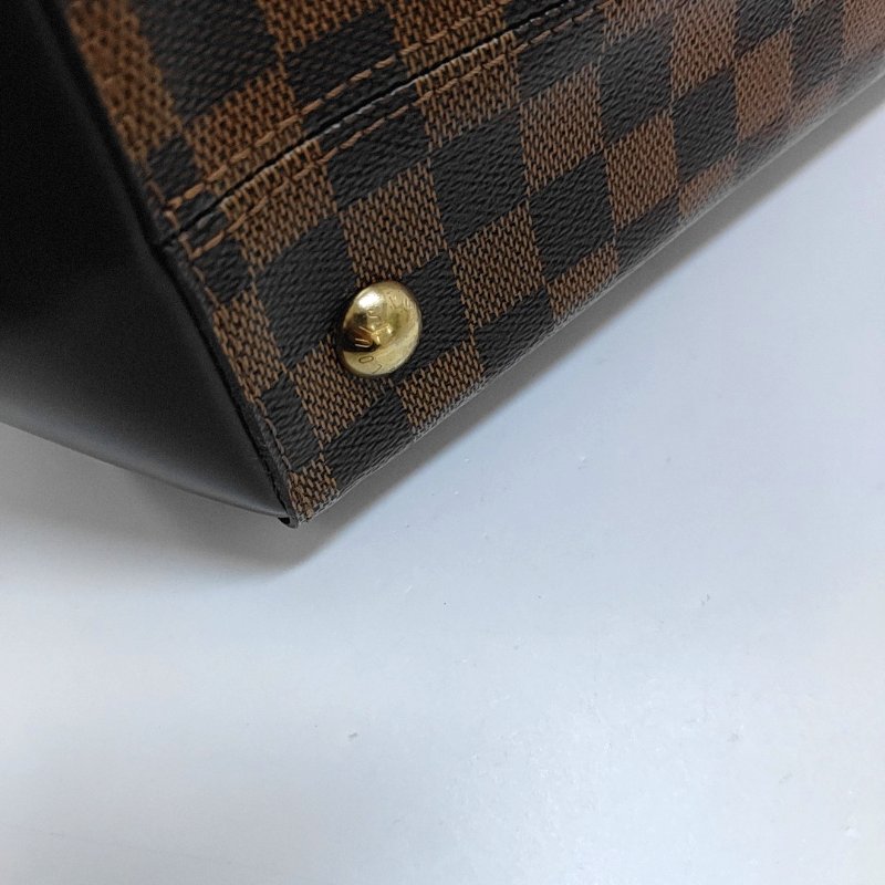 LOUIS VUITTON RIVOLI棕色塗層帆布棋盤格手提包金色五金-10