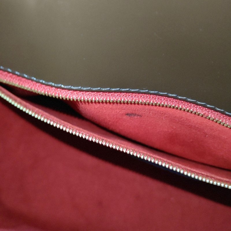 LOUIS VUITTON RIVOLI棕色塗層帆布棋盤格手提包金色五金-11