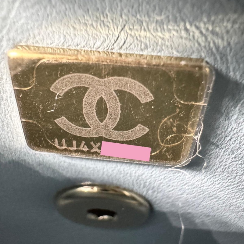 Chanel 2022 Caviar Leather Light Blue Quilted Mini Coco Handle Flap Bag with Champagne-gold toned Hardware-13