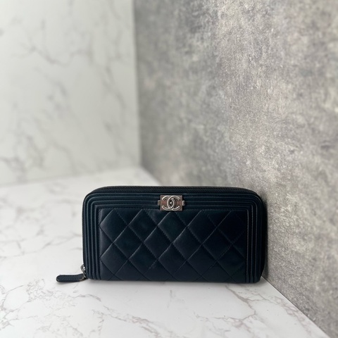 💗香緹國際精品💗 697 Chanel leboy 羊皮 長夾 保卡款