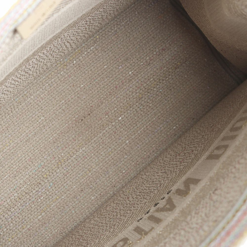 【包稅】DIOR 金色刺繡七色條紋中型書包-6