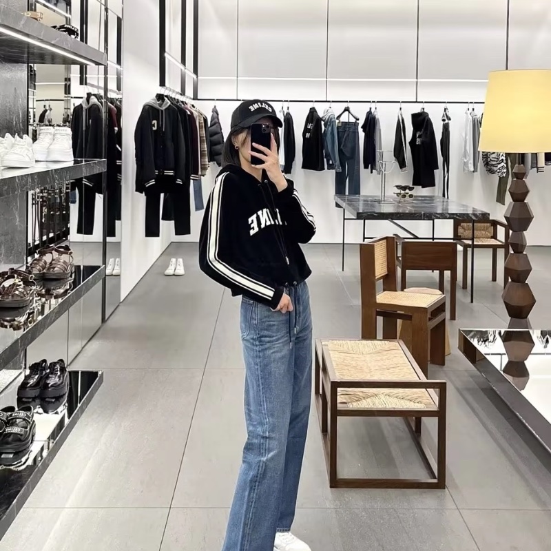 ❤️CELINE 短款 Logo 絲絨材質 連帽衫-1