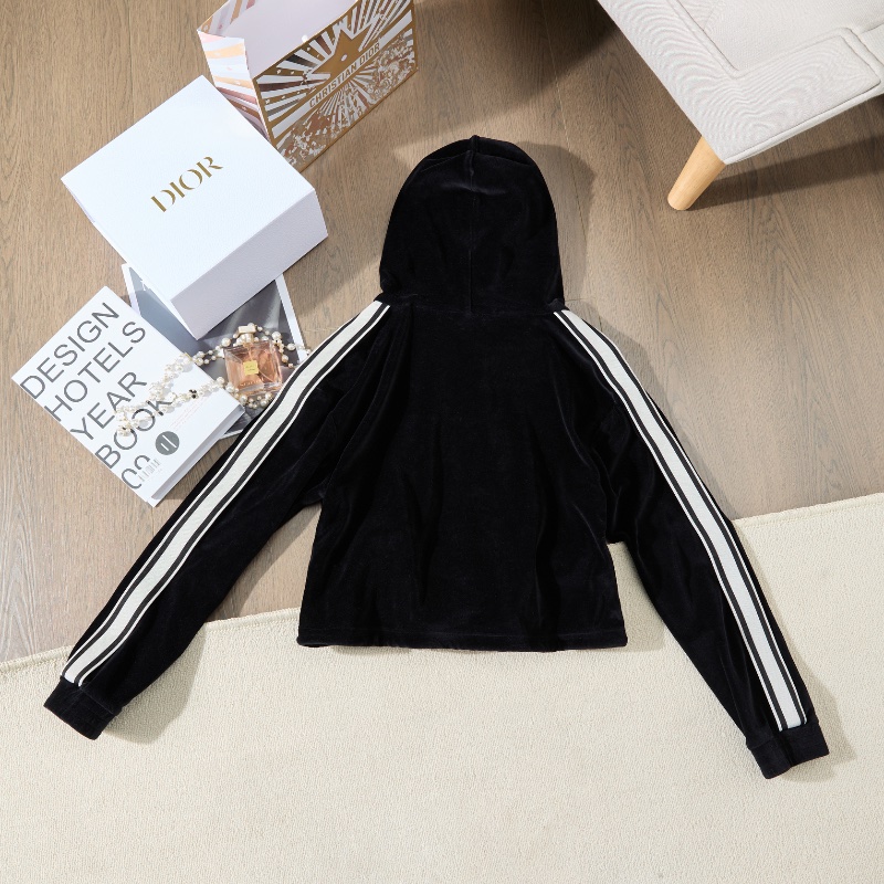 ❤️CELINE 短款 Logo 絲絨材質 連帽衫-8