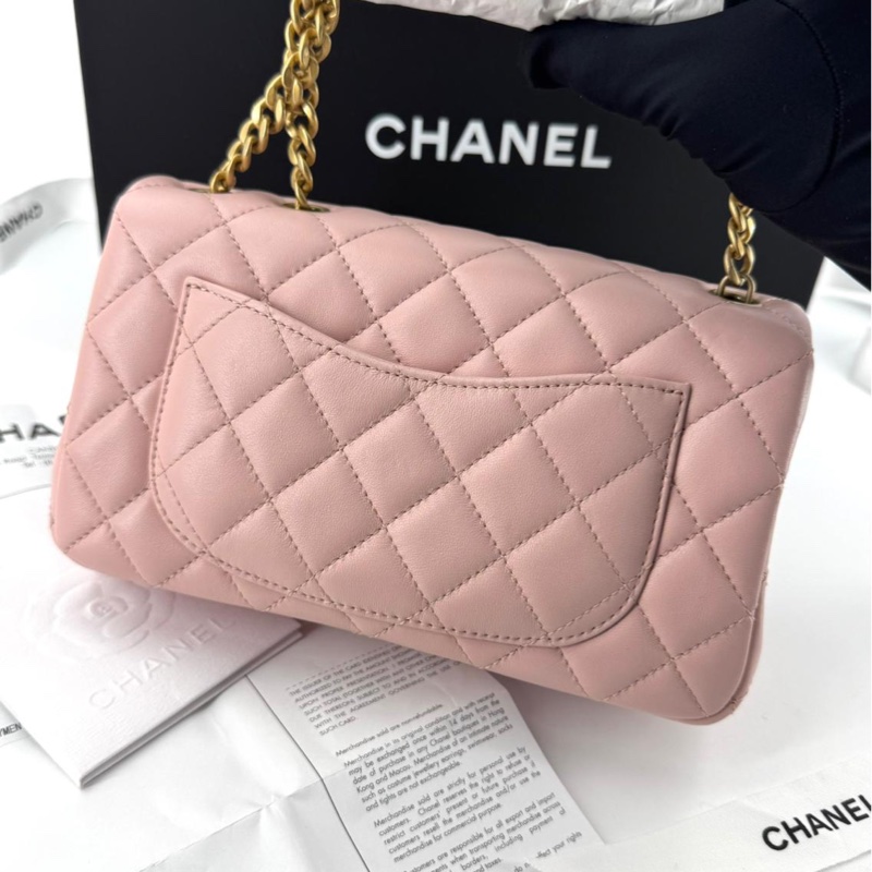 Chanel 23s Lambskin Quilted Camellia Crush Mini Pink Flap Bag with Gold Hardware-1