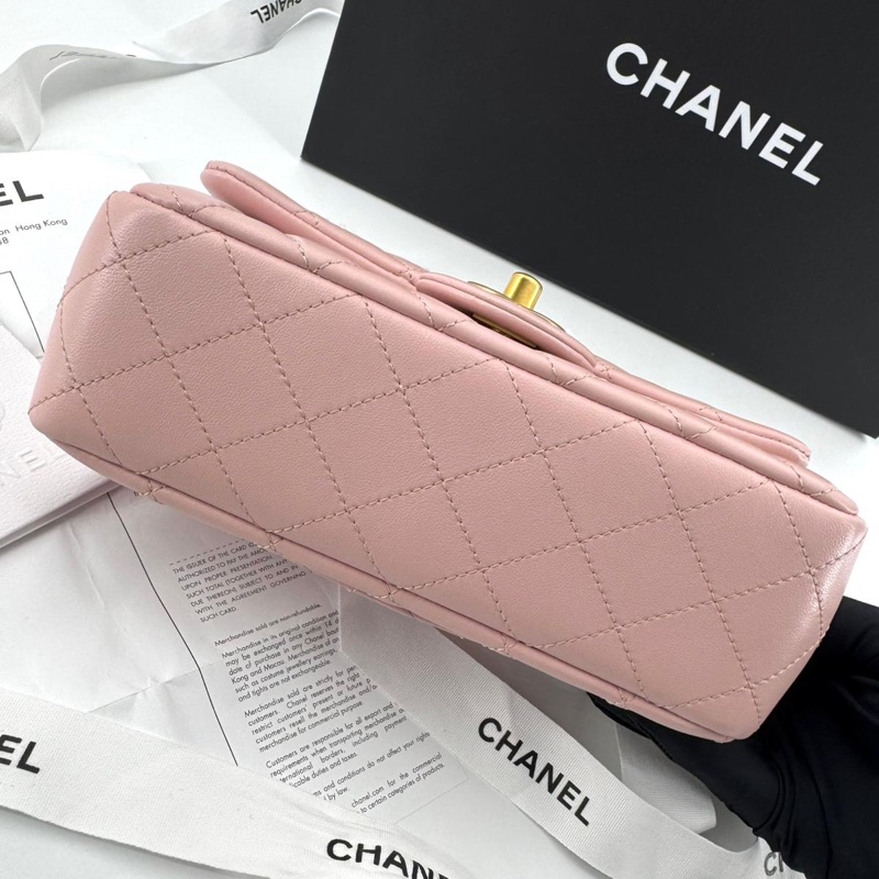 Chanel 23s Lambskin Quilted Camellia Crush Mini Pink Flap Bag with Gold Hardware-5