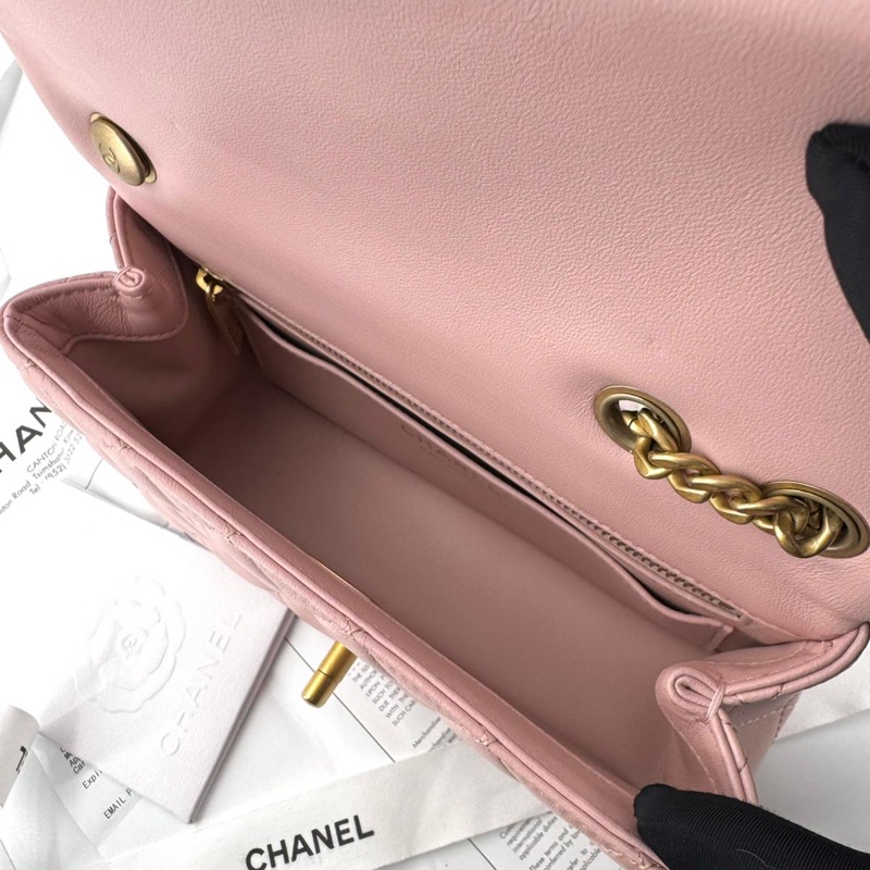 Chanel 23s Lambskin Quilted Camellia Crush Mini Pink Flap Bag with Gold Hardware-7