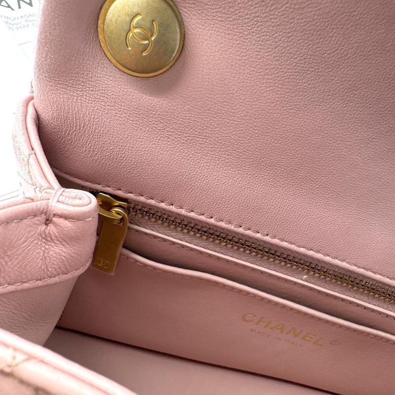 Chanel 23s Lambskin Quilted Camellia Crush Mini Pink Flap Bag with Gold Hardware-10