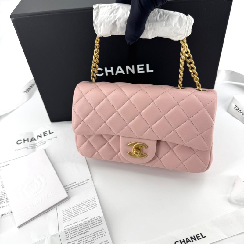 Chanel 23s Lambskin Quilted Camellia Crush Mini Pink Flap Bag with Gold Hardware-12