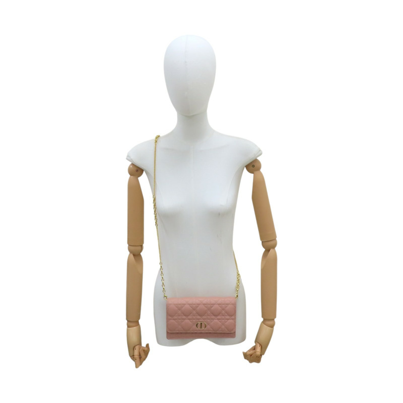 粉色 羊皮 WOC 鍊帶 肩背包【Dior 迪奧 】-12