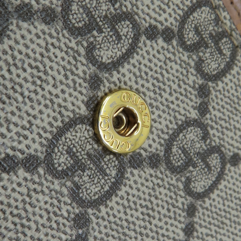 棕色 牛皮 帆布 Petite Marmont 金扣 扣式長夾 456116【GUCCI 古馳】 456116-18