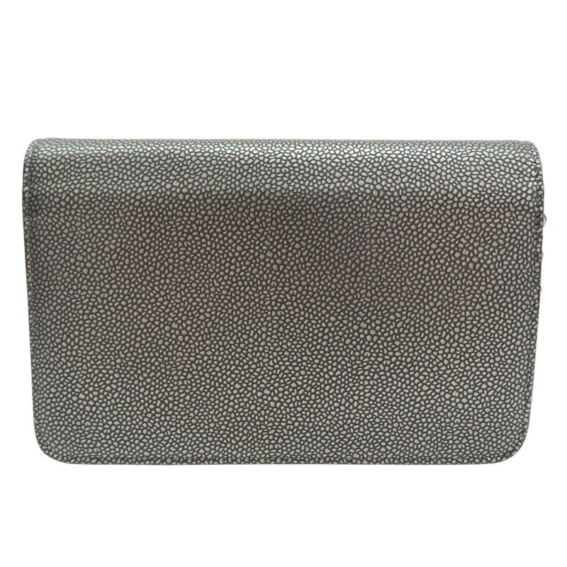 銀色 荔枝紋牛皮 Timeless CC WOC 鏈帶肩背包 (無卡)【CHANEL 香奈兒】 A48654-1