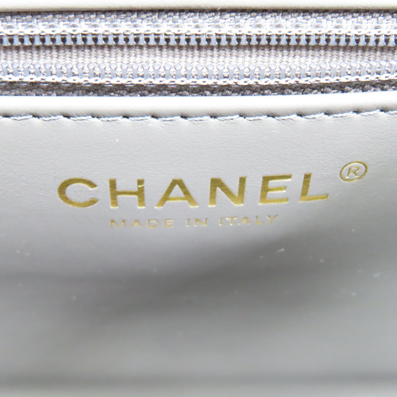 銀灰色 牛皮 Kelly Mini 鏈帶肩背包 金釦【CHANEL 香奈兒】 AS4416-5