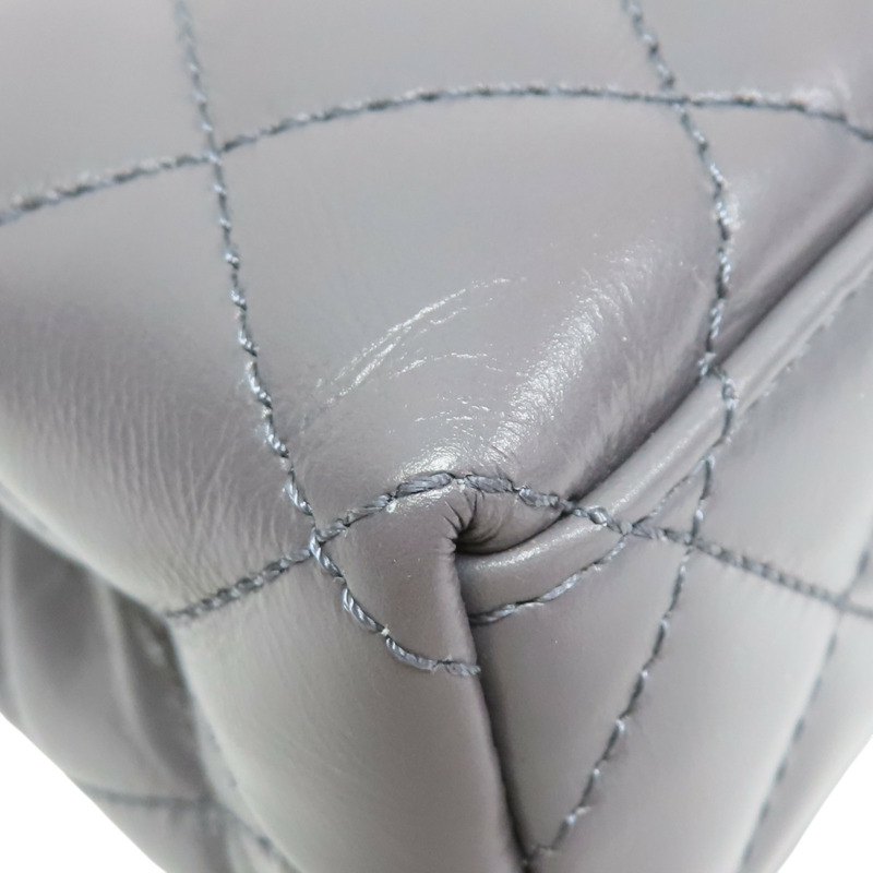 銀灰色 牛皮 Kelly Mini 鏈帶肩背包 金釦【CHANEL 香奈兒】 AS4416-10