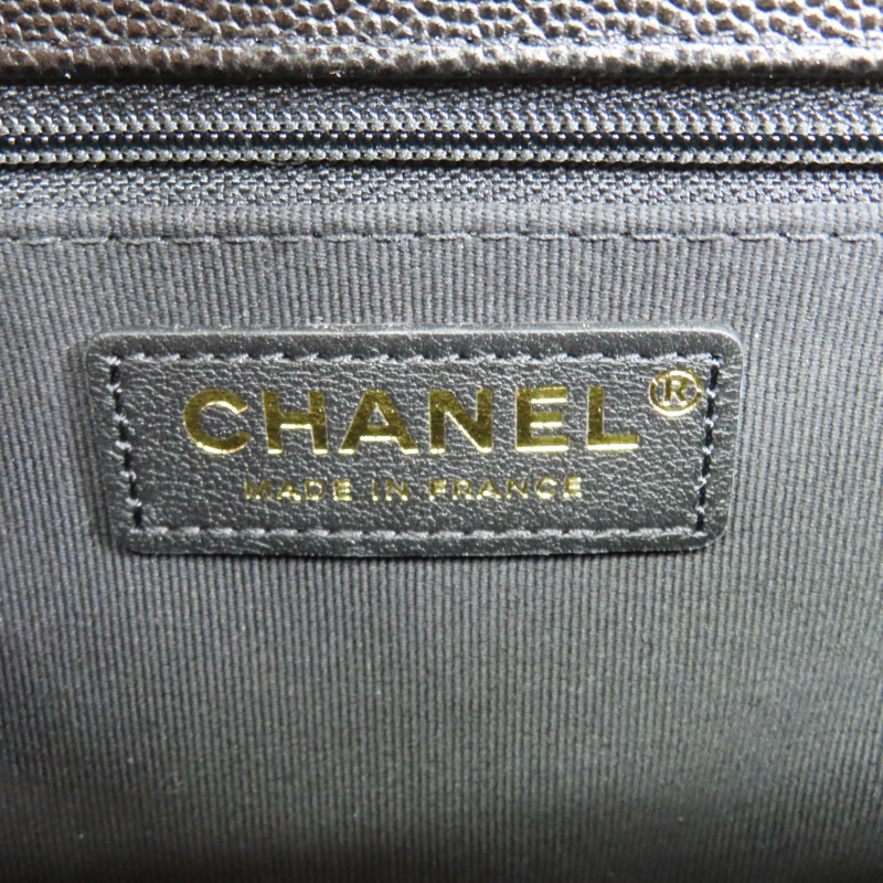黑色 菱格紋 荔枝牛皮 手把口蓋包 鏈帶肩背包 金釦【CHANEL 香奈兒】 AS3653-5