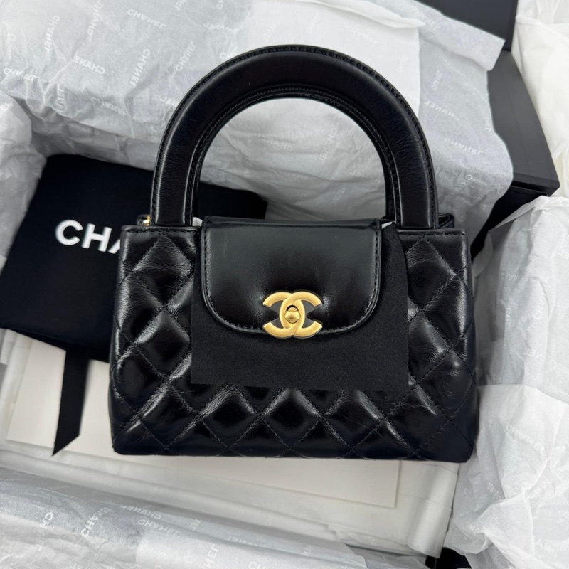 Chanel Kelly Shiny Calfskin Black Mini Handbag-0