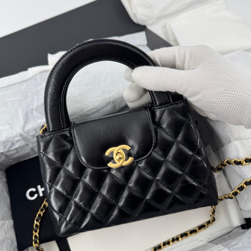 Chanel Kelly Shiny Calfskin Black Mini Handbag-6