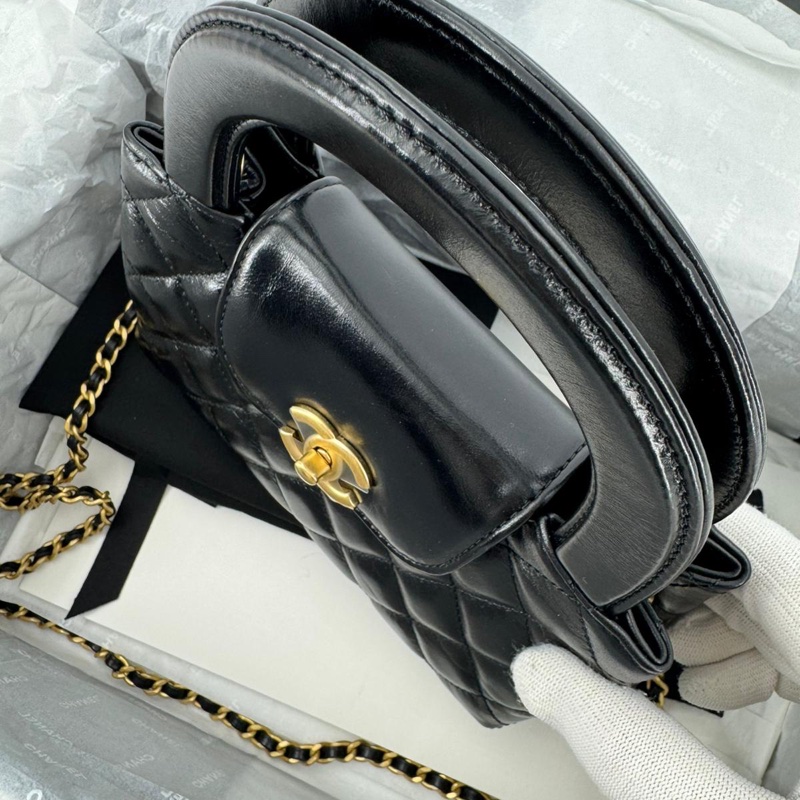 Chanel Kelly Shiny Calfskin Black Mini Handbag-8