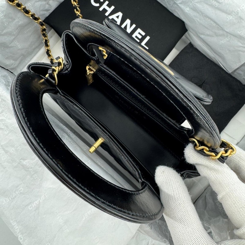 Chanel Kelly Shiny Calfskin Black Mini Handbag-9